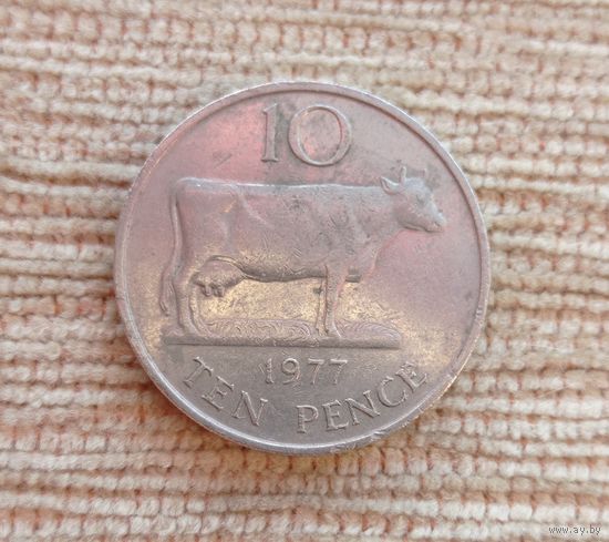 Werty71 Гернси 10 пенсов 1977 Гернсийская корова