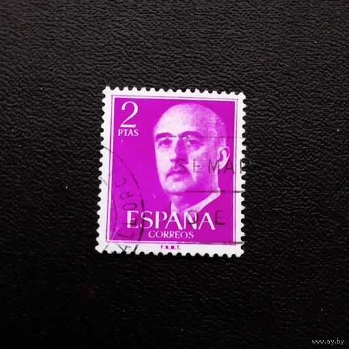 Марка Испания 1956 год. Генерал Франко