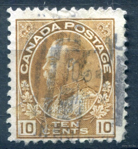 Британские колонии - Канада - 1922/25г. - король Георг V, 10 с - 1 марка - гашёная [Mi 113]. #3-WB-82-A-1