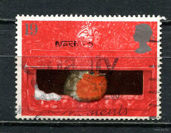 Великобритания - 1995 - Рождество. Птица 19Р - [Mi.1596] - 1 марка. Гашеная.  (Лот 11HZ)-TG3P46