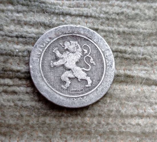 Werty71 Бельгия 5 сантимов 1861 Лев