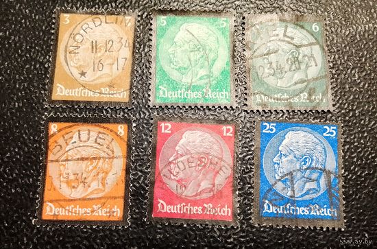 Германия 1934 Гинденбург траурный выпуск Полная серия