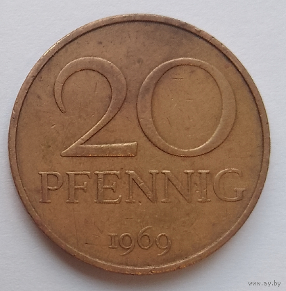 Германия - ГДР 20 пфеннигов, 1969