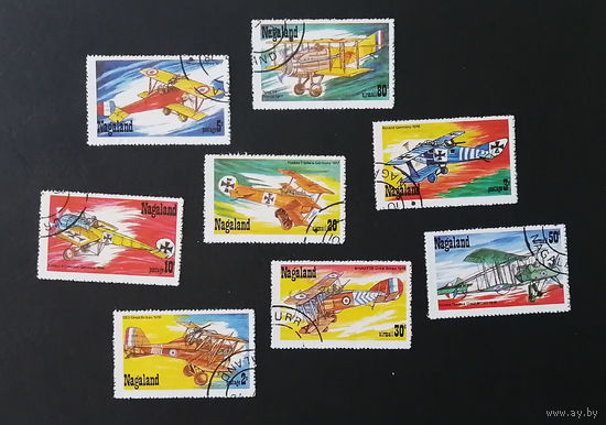 Индия Нагаленд 1978 г. Самолеты Первой Мировой Войны. Авиация, полная серия из 8 марок #0033-Т1P8