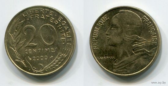 Франция. 20 сантимов (2000, aUNC)
