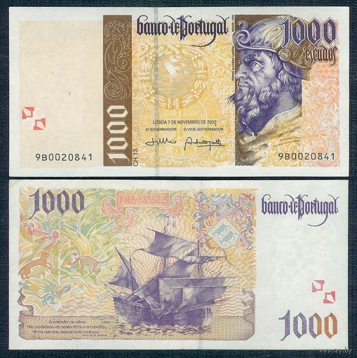 Португалия 1000 эскудо 2000 год, aUNC