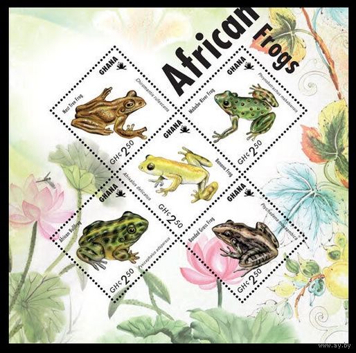 2014 Гана 4483-4487KL Рептилии - Лягушки 9,50 евро