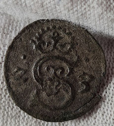 Денарий 1623 года, Сигизмунд III, м.д. Лобженица, Речь Посполитая, R4, ХОРОШИЙ, НЕЧАСТЫЙ!