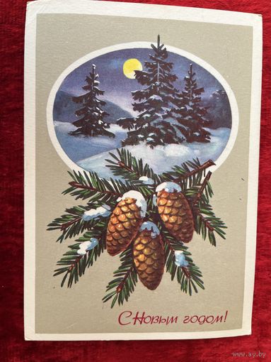С Новым годом! Художник Г. Куртенко. 1977 год. Подписана!