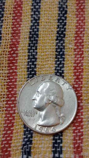 США 1/4 доллара 1964 серебро 900 пробы
