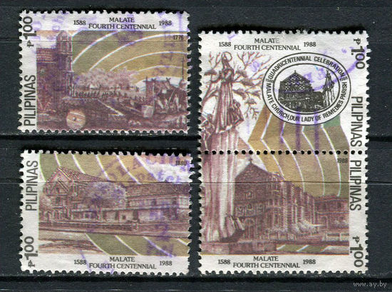 Филиппины - 1988 - Церковь Малате - [Mi. 1919-1922] - полная серия - 4 марки. Гашеные.  (LOT GL11)-T3P42