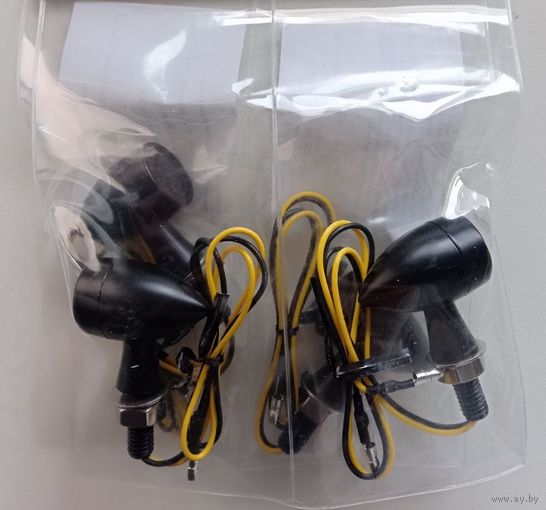 Поворотники для мотоцикла черные комплект 4шт