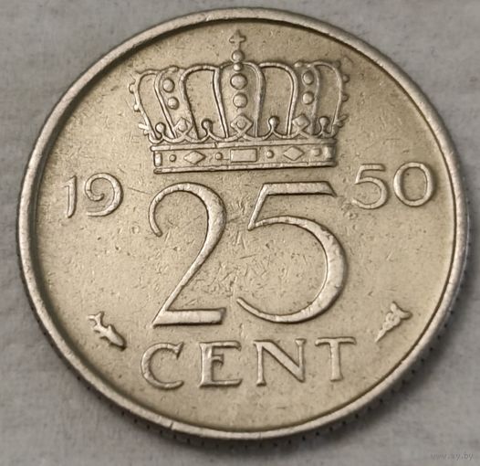 Нидерланды 25 центов, 1950 (14-11-12)