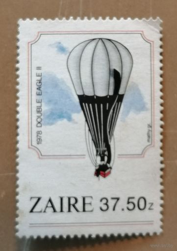 Марка Заир, Конго, трансатлантический перелет на воздушном шаре, 1978 г.