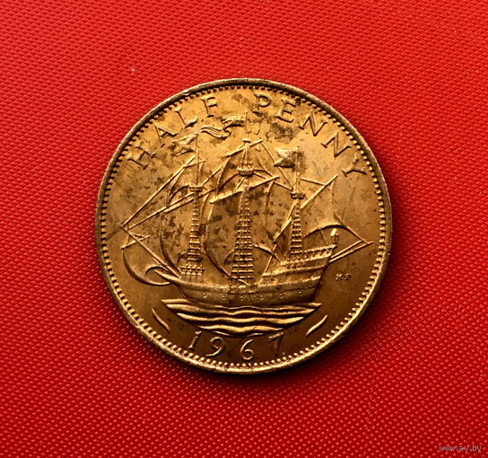 55-14 Великобритания, 1/2 пенни 1967 г.