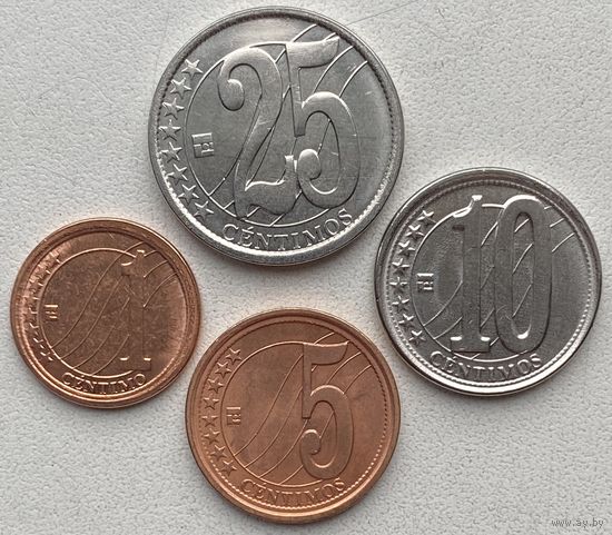 Венесуэла 1, 5, 10, 25 сентимо 2007 - 2009 гг. Набор