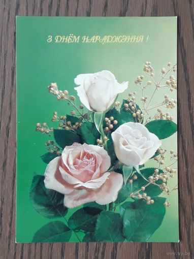 Беларусь 1994г. ДМПК(Открытка) фото Дергилева. С Днем рождения! (бел.яз.) Чистая.