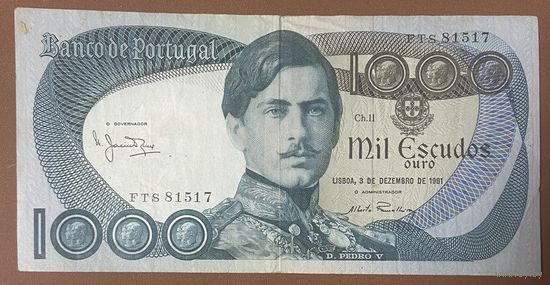 Банкнота Португалия 1000 эскудо 1981 год.