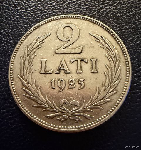 2 лата 1925г. Латвия. СЕРЕБРО