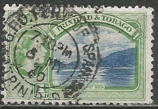 Тринидад и Тобаго. Королева Елизавета II. Бухта. 1953г. Mi#155.