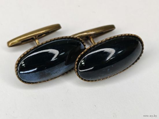 Запонки с натуральным камнем СССР.