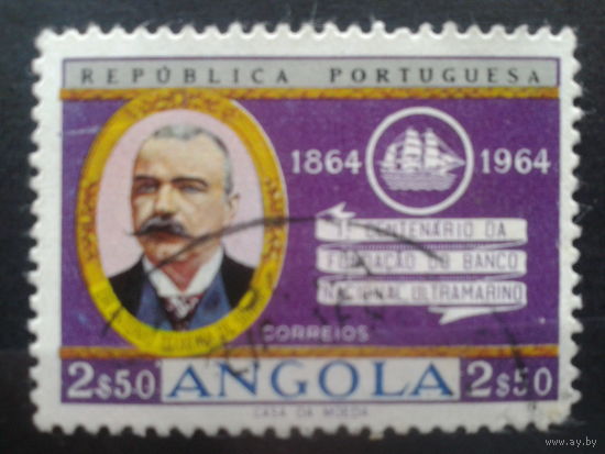 Ангола, колония Португалии, 1964. 100-летие Национального заморского банка
