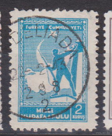 Национальная оборона - Солдат и карта Турции Турция 1941 год лот 13