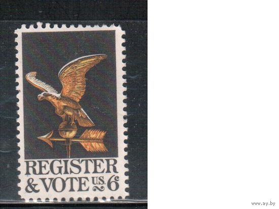 США-1968, (Мих.950) , * (без клея) , Символы, Орел (одиночка),
