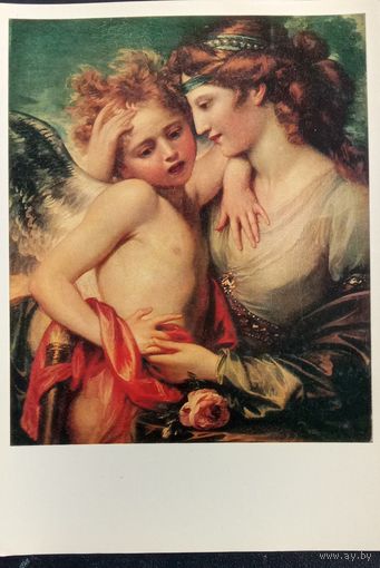 Английская живопись. Бенджамин Уэст. Венера утешает Амура. 1977. Размер 15*21