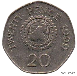 БЕЙЛИВИК ГЕРНСИ. 20 ПЕНСОВ 1999.