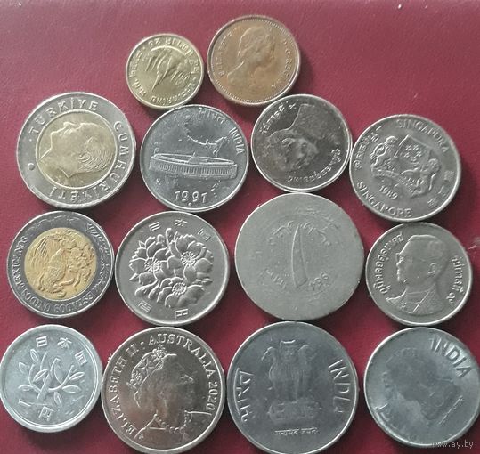 Монеты мира 14 монет
