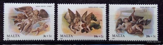 Рождество, Мальта, 1989 год, 3 марки ** Серия