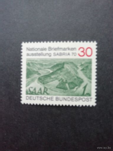ФРГ 1970 Марка "Национальная выставка почтовых марок "SABRIA 70", Саарбрюккен" (чистая**) Мi.619 каталог 0.50 евро