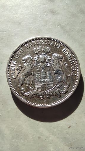 Германия, Гамбург 3 марки 1912г