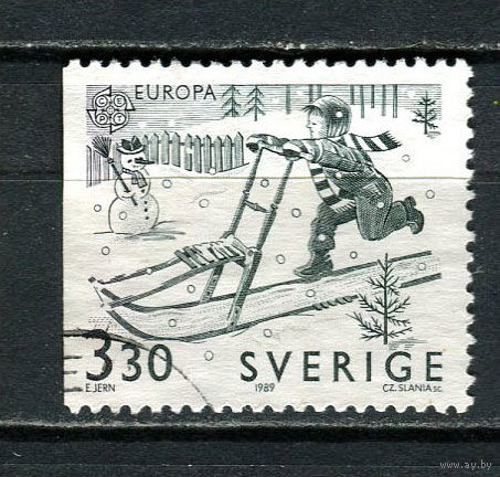 Швеция - 1989 - Европа (C.E.P.T.) - Дети 3,30Kr - [Mi.1550] - 1 марка. Гашеная.  (LOT Go49)-T3P45