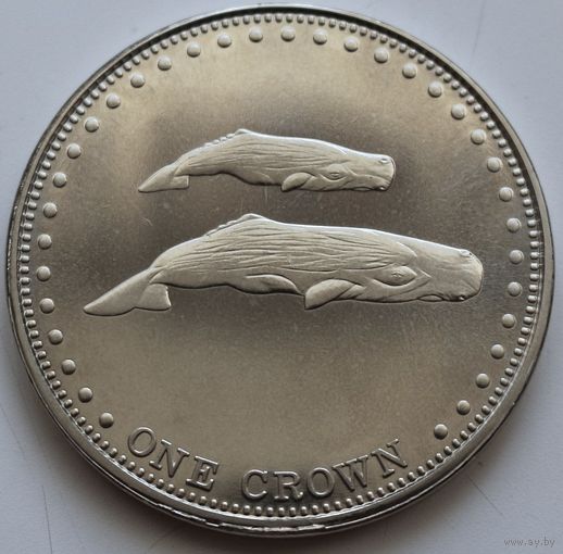 Тристан-да-Кунья 1 крона 2008 год "Кашалоты"