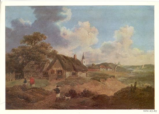 Открытка СССР. Дж. Морленд. Деревенский вид. ГЭ.