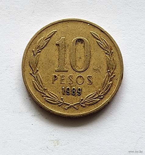 Чили 10 песо, 1989