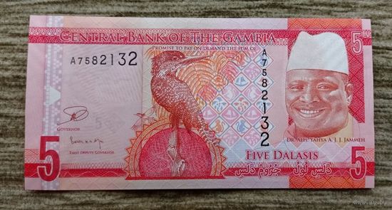 Werty71 Гамбия 5 даласи 2015 UNC банкнота