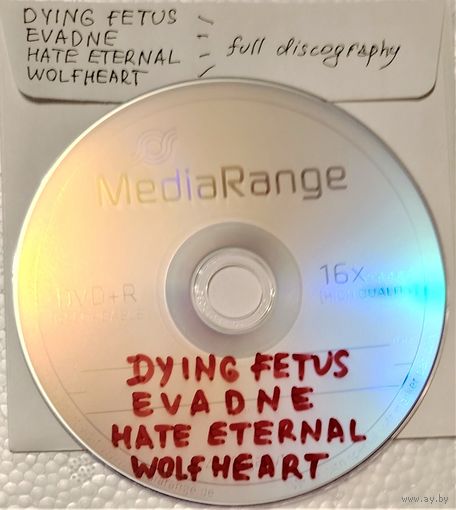 DVD MP3 дискография DYING FETUS, EVADNE, HATE ETERNAL, WOLFHEART (Brutal Death, Melodic Death, Groove Metal, Death Metal, Brutal Death, Melodic Metal, Doom Metal ) - 1 DVD