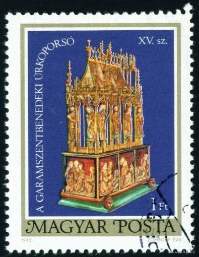 Деревянная скульптура XV в из храма св. Бенедикта в Гараме Венгрия 1980 год 1 марка