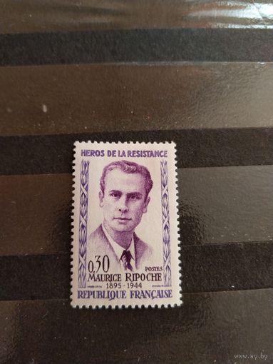 1960 Франция  герои Сопротивления война персоналии  клей лёгкая наклейка  4-12