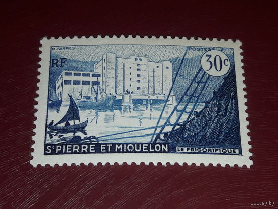 Сен-Пьер и Микелон 1955 Парусник. Чистая марка