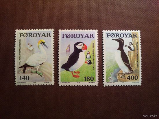 ФАРЕРСКИЕ ОСТРОВА 1978 г.Северная олуша ,Южный атлантический тупик,Тонкоклювая кайра./3а/