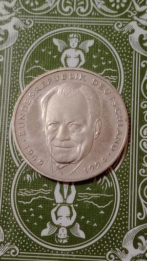 Германия 2 марки 1998 D Вилли Бранд пореже