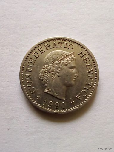 Швейцария.10 раппен 1990 г.