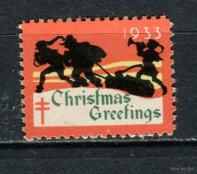 США - 1933 - Рождество и Новый год - 1 виньетка. MNH.  (LOT Gb19)-T10P26