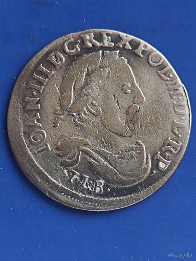 Польша 6 грошей 1682 г. (голова в лавре), без отметки мд-С, Ян III Собеский, без мц.