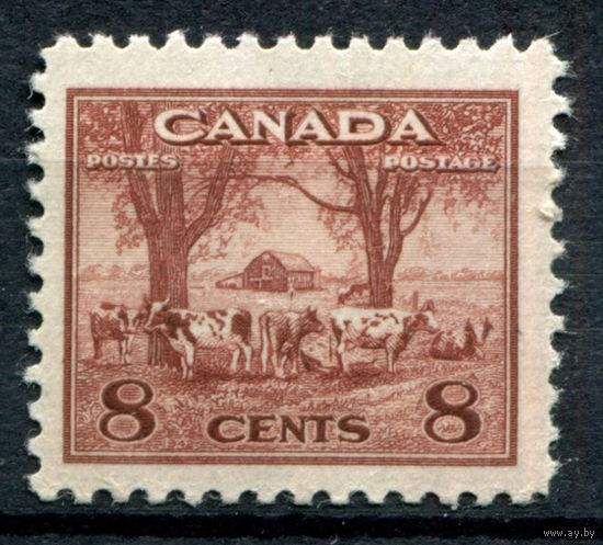Британские колонии - Канада - 1942/43г. - военное производство, коровы, 8 с - 1 марка - MNH [Mi 223]. #3-WB-102-A-1