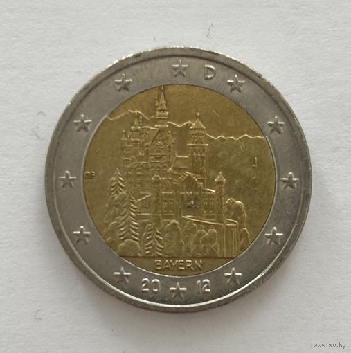 2 евро Германия 2012 Федеральная земля Бавария J